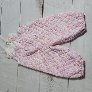 Vintage Evy Of California Baby Toddler USA Made Quilted Overalls 6 to 9 Months